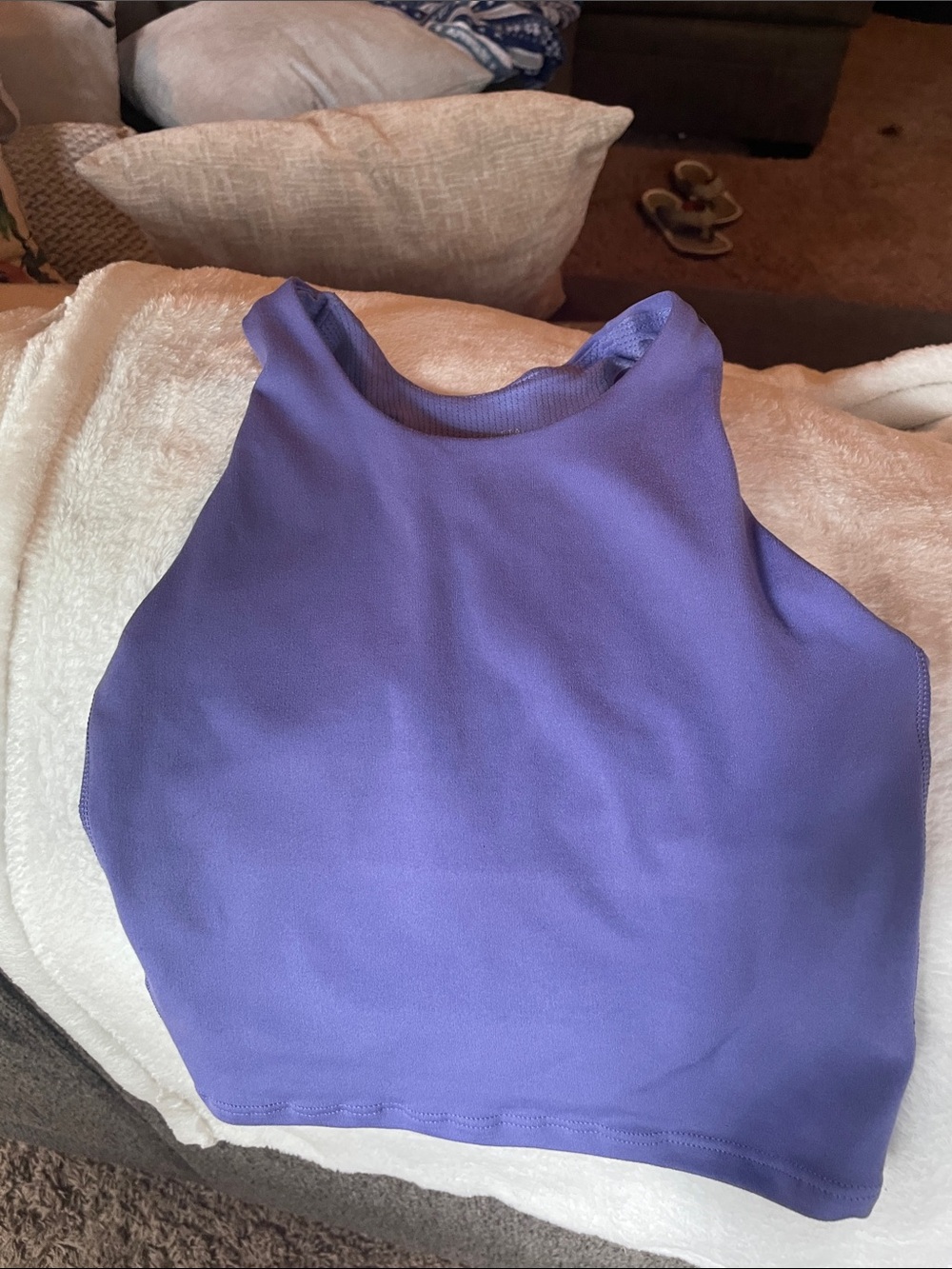 Girls Athleta Purple High-Neck Cropped Tank